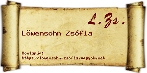 Löwensohn Zsófia névjegykártya